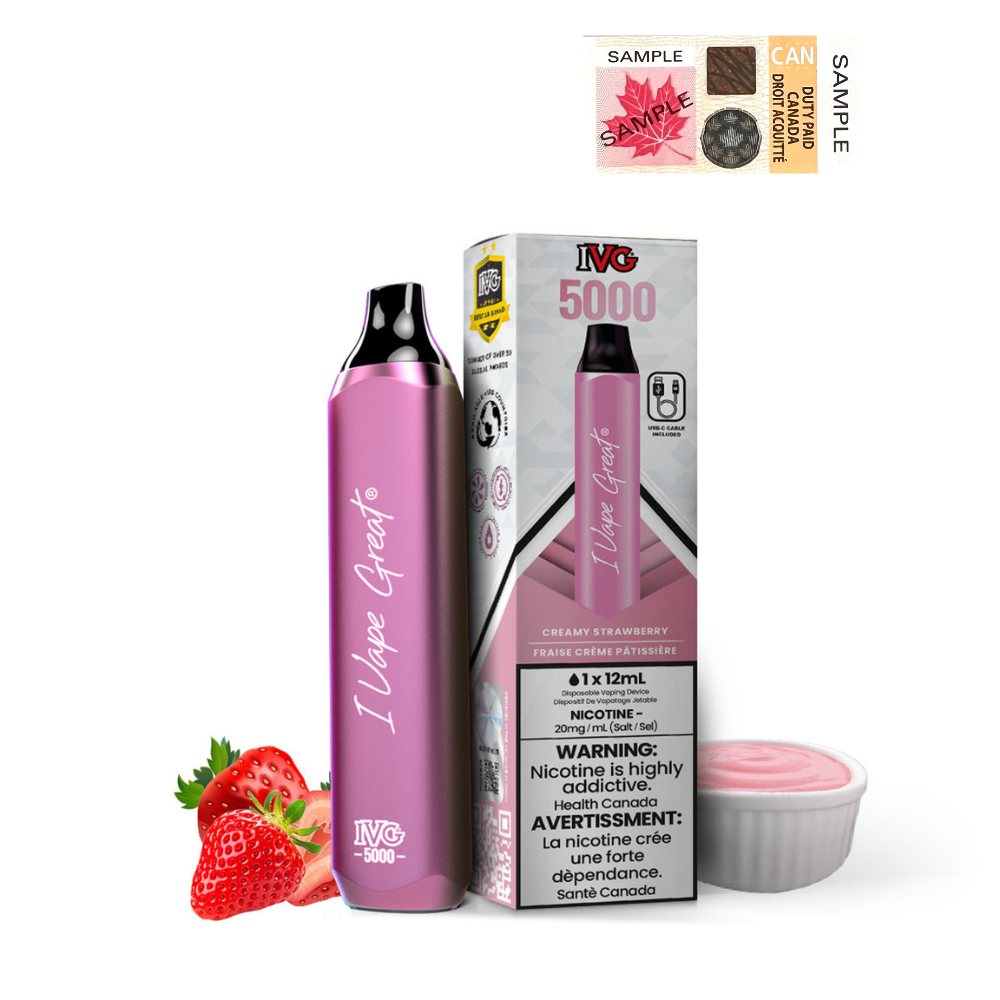 Strawberrilicious - IVG Bar Max 5000 Disposable Vape (S)