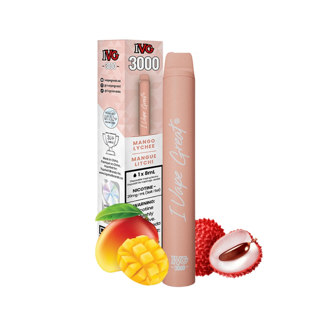 Mango Lychee - IVG 3000 Disposable Vape (S)
