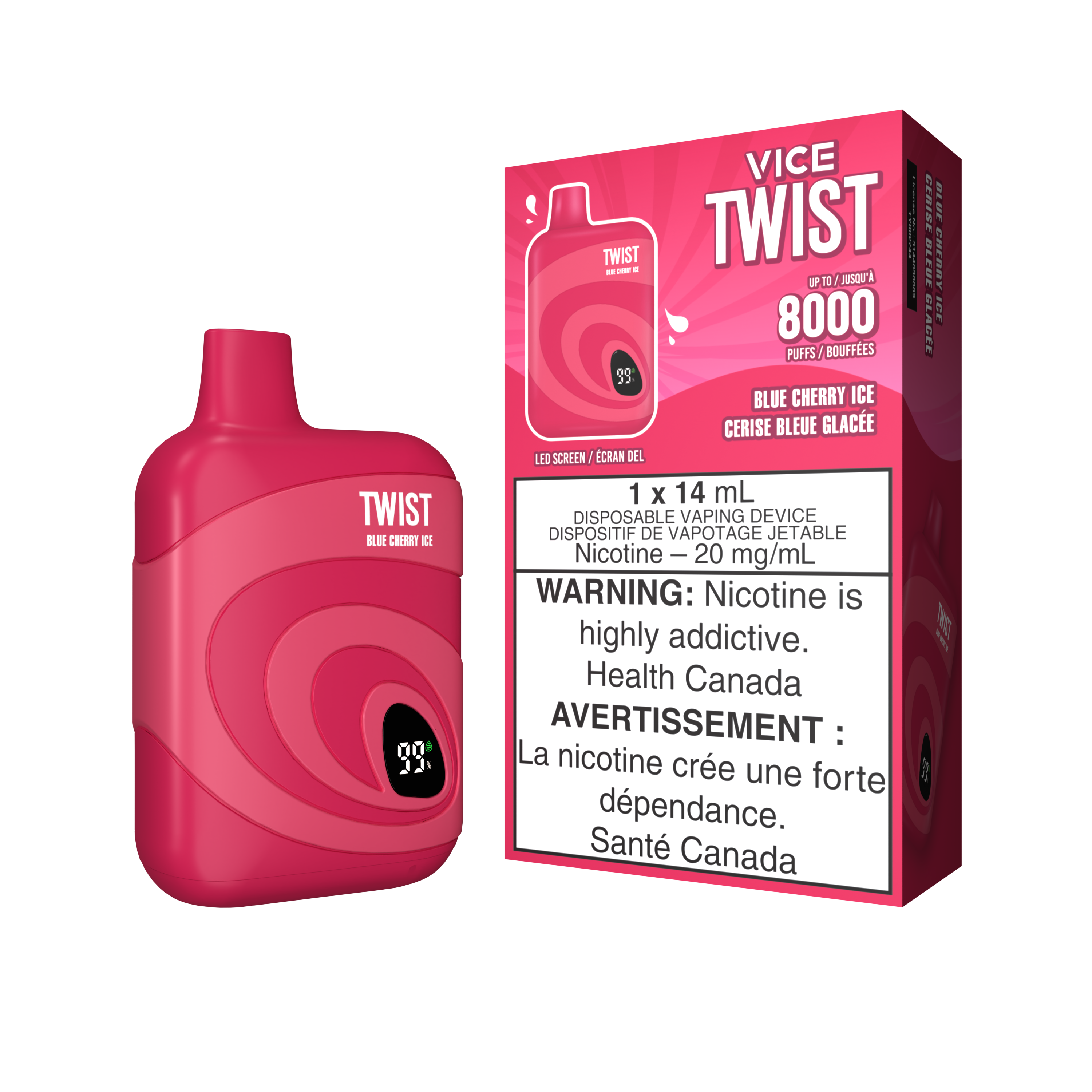 blue cherry ice - Vice twist 8000 puffs disposable vape