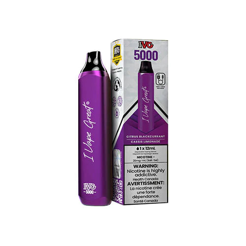 Citrus Blackcurrant IVG Bar Max 5000 Disposable Vape (S)